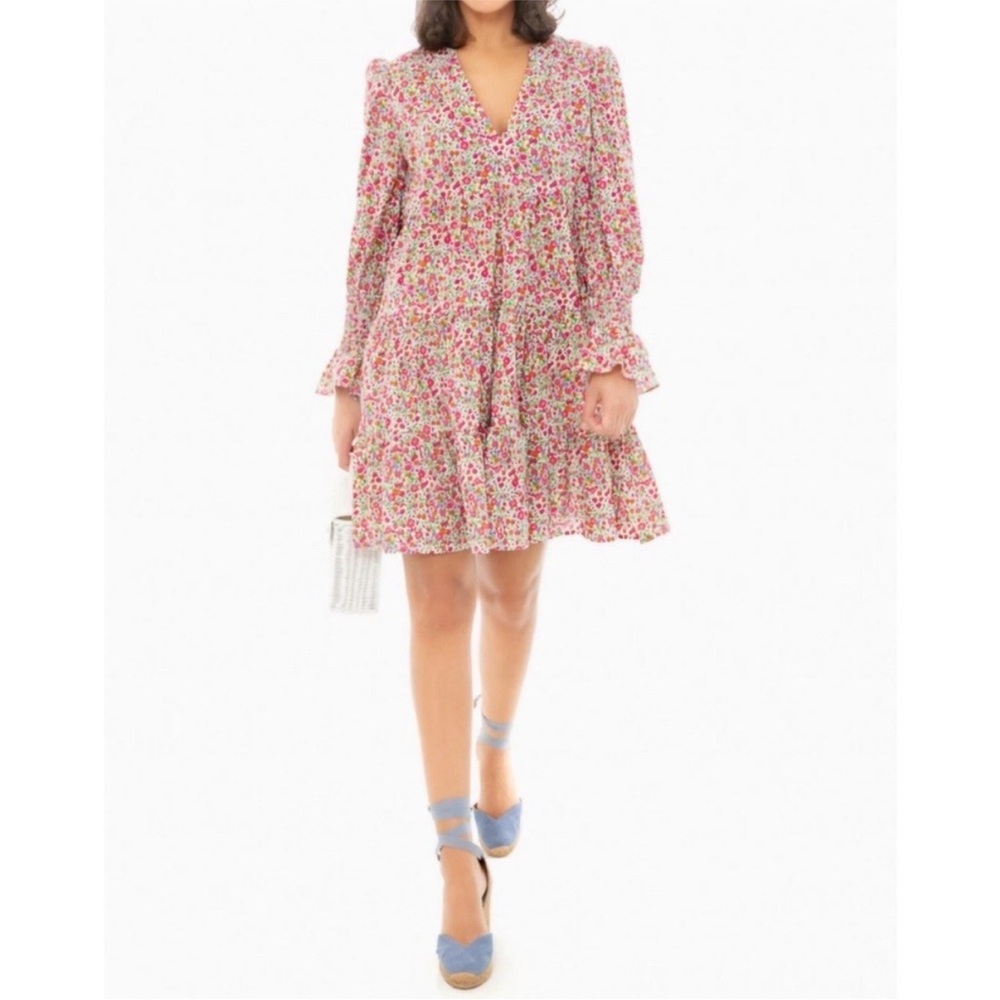 Pomander Place Tuckernuck Kenzo Dress Ditzy Floral Tiered Milkmaid Size XS